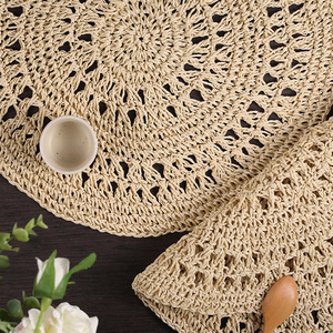 Natural Color Jute Placemat <b>Round</b> Eco-Friendly Heat Insulation Mat For <b>Table</b> Dining - Product Image 4