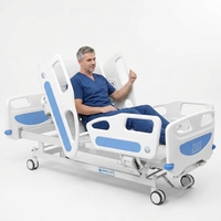 Lit d'hôpital manuel en acier laminé à froid, lit de soins multifonctionnel réglable pour patient, pour la maison et l'hôpital, mobilier hospitalier