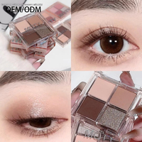 Palette de fards à paupières personnalisée en gros, 4 couleurs, fard à paupières scintillant, fard à paupières mat, haute pigmentation, paillettes, fard à paupières naturel, maquillage
