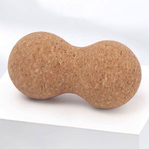 Custom Logo Muscle Relax Yoga Roller Natural Cork Peanut Double <b>Massage</b> <b>Balls</b> for Studio Promotions - Product Image 5