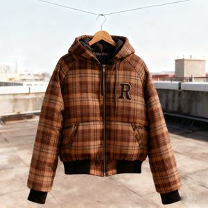 Sudadera de invierno personalizada para hombre, de 500 g, de algodón French Terry desteñido, de corte holgado y extragrande, con doble capa, bordado y cremallera. - Product Image 2