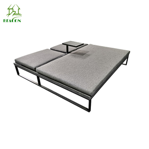 VillaLeisure Facilities Home Beach Chaises longues Hotel Outdoor Aluminium Frame Two Seat Double Sun Bed for Poolside - Product Image 6