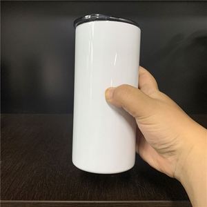 USA Lager Weiße Blanko-Sublimationsbecher, schmal, gerade, 15oz 450ml, für weiße Sublimationstransferdrucke - Product Image 1