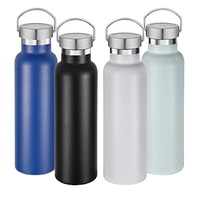 Bouteille d'eau isotherme en acier inoxydable à double paroi sans BPA avec logo gravé au laser, anti-fuite, pour boissons chaudes et froides, idéale pour les voyages en extérieur