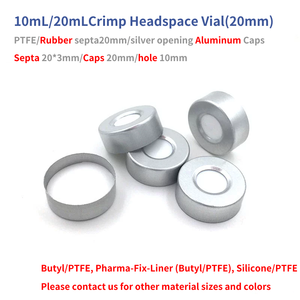 Kıvrım üst alüminyum kap PTFE butil silikon Septa kauçuk tıpalar cam 20mm GC Headspace Lab flakon yoluyla WEIAI reaktif penisilin - Product Image 3