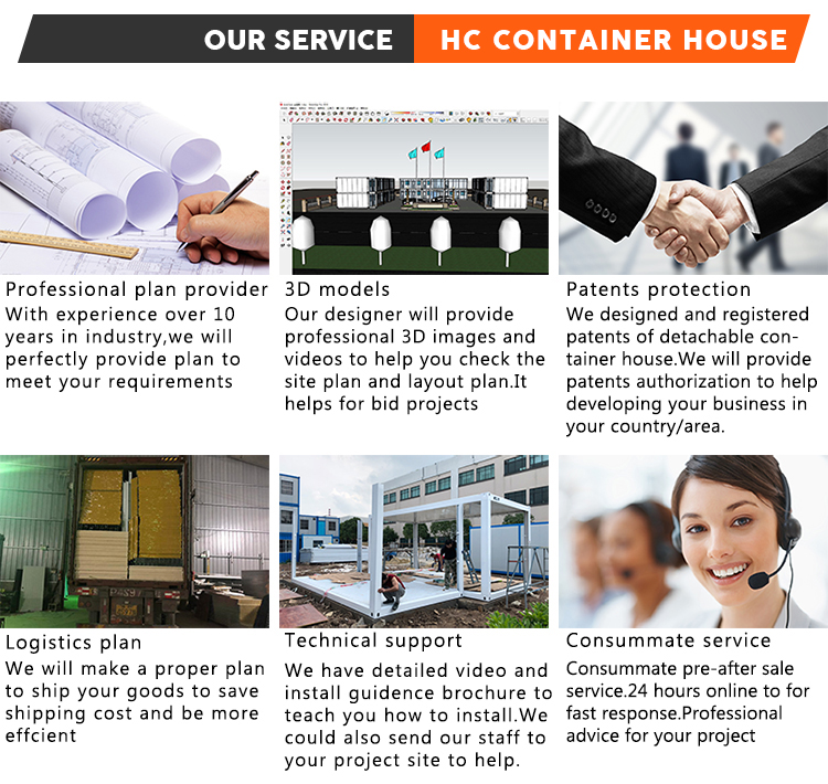 New design 40ft detachable flat pack prefab container house for sale
