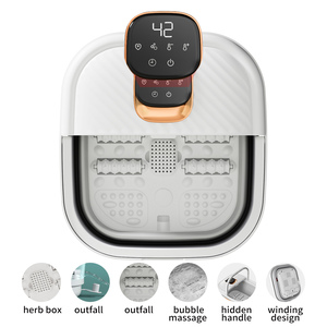 Masajeador de pies eléctrico plegable para el cuidado de la salud con vibración y control remoto con mango oculto, 7L de capacidad - Product Image 6