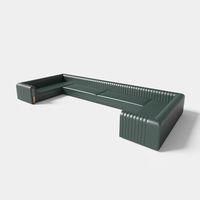 Canapé de bar moderne en cuir PU noir pour discothèque, mobilier modulaire de salon VIP pour hôtel, banquette LED pour KTV
