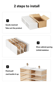 تخفيضات على الأسعار صناديق تخزين أحذية شفافة متعددة المستويات قابلة للطي مضادة للغبار من البلاستيك مع باب - Product Image 6