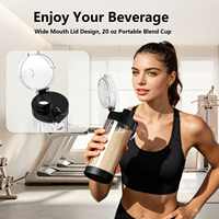 Mixeur Portable Sans Fil 6 Lames 500ml Rechargeable, Broyeur à Glace, Boîtier en Plastique Sans BPA, Contenant Multi-Usages pour la Maison et l'Extérieur