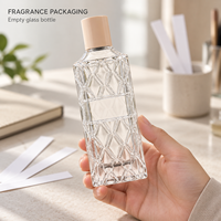 Flacon de parfum de luxe en verre transparent de 100 ml avec motif diamant, emballage cosmétique vide pour la vente en gros