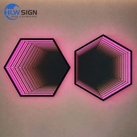 Enseigne Miroir Infini Néon Personnalisée Direct Usine, Enseigne Murale Logo pour Magasin, Enseigne Néon Miroir Infini Personnalisée