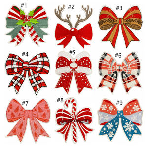 Decoración Bordada con Lazo Temático Navideño, Parches Termoadhesivos con Lazo Navideño - Product Image 2