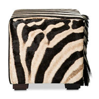 Pouf Cubique Zébré Unique, Repose-Pieds de Rangement Moderne, Banc de Sièges Gain de Place pour Salon et Appartements