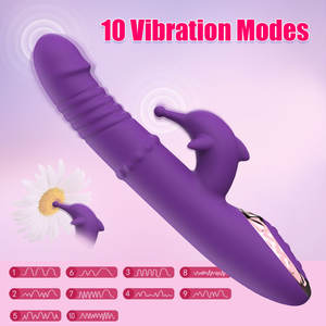 थोक सेक्स खिलौने इलेक्ट्रिक थ्रस्ट सिलिकॉन खरगोश वाइब्रेटर क्लिटोरल जी-स्पॉट मालिश टेलीस्कोपिक डिल्डो लिंग वयस्क उत्पाद - Product Image 2