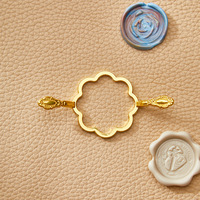 Moule à cire cirée en métal en forme de cercle floral, outil d'estampage et d'impression, moule à sceau de cire personnalisé, moule à sceau de cire cercle floral