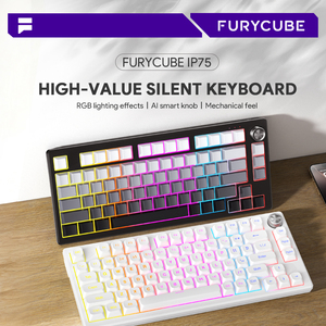 <span class=keywords><strong>Teclado</strong></span> FURYCUBE IP75 con Cable, 81 Teclas, Retroiluminación <span class=keywords><strong>RGB</strong></span>, Silencioso, con Sensación Mecánica y Perilla Multifuncional para Oficina y Escritorio - Product Image 2
