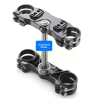 Abrazadera Triple Superior Delantera de Aleación de Aluminio para Motocicleta, Mecanizado CNC, Acero Inoxidable, OEM, Fresado, Electroerosión por Hilo, AS9100 IATF16949