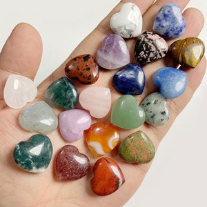 Pierres de cœur gonflées mixtes Tumled Healing Crystal Pocket Love Stone 20 mm Collection de roches assorties - Product Image 2