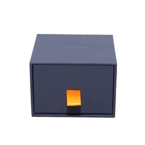 Luxury <b>Black</b> Textured Paper Cufflink <b>Gift</b> Drawer <b>Box</b> with Foam Insert, Ribbon, and Lid - Product Image 2