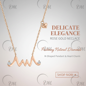 Collar de Oro Rosa M con Incrustaciones de Diamantes en Forma de Corazón con Corte Brillante de 18K de la Serie CHIC, Cadena de Estilo Clásico - Product Image 3