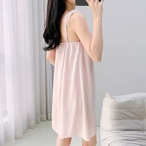 Abito <span class=keywords><strong>da</strong></span> donna per dormire nastro di seta ghiaccio senza spalline puro desiderio stile due pezzi Set per la casa abiti <span class=keywords><strong>da</strong></span> <span class=keywords><strong>notte</strong></span> estate <span class=keywords><strong>Sexy</strong></span> - Product Image 5