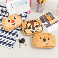 Portefeuille compact unisexe personnalisé en polyester, imprimé dessin animé, avec fermeture éclair, pour clés et monnaie, style minimaliste décontracté, vente en gros
