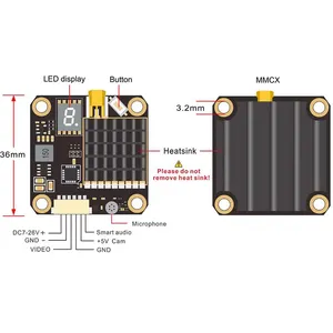 AKK FX2 FPV VTX 5.8Ghz 37CH 25mW/200mW/500mW/800mW Switchable FPV Transmitter Support Betaflight OSD