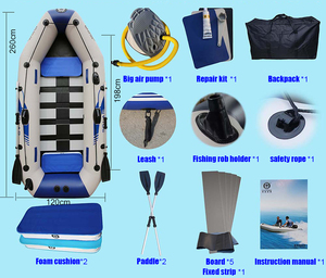 Anti-inondation 260cm Bateau à Rames Gonflable PVC Pêche Canoë Kayak Canot Aéroglisseur Radeau À La Dérive <span class=keywords><strong>Voilier</strong></span> Surf Bateau à Voile - Product Image 5
