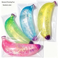 Jouet anti-stress souple et moulable en forme de banane pailletée, idéal pour la décompression, décoration et cadeaux de Noël Yanxi