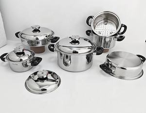 ชุดเครื่องครัวไร้จาระบีสแตนเลส 5 ชั้น ชุดหม้อและกระทะ 10 ชิ้น กระทะเหนี่ยวนํา - Product Image 2