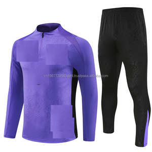 Vêtements d'entraînement de football, maillot de football à manches longues avec fermeture éclair, automne-hiver, adulte, vêtements d'entraînement avant le match, ensemble de vêtements à séchage rapide - Product Image 3