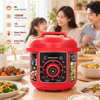 Cuisinière électrique à pression multifonctionnelle 6L 1000W avec cuve intérieure antiadhésive, cuisson automatique, maintien au chaud, pour la cuisine à domicile