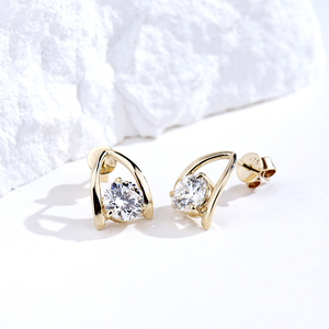 Pendientes de Diamantes de Oro Amarillo de 9K MSE-876 de Messi Jewelry para Mujer - Product Image 2