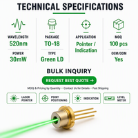 Diodes laser rouges SHARP 520nm 35mW 6.2V à haute visibilité, directement de l'usine, pour niveaux laser et instruments d'alignement de construction