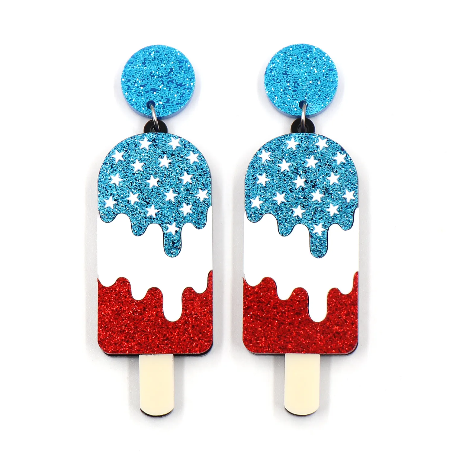 ERS643ER1403 New design Women Jewelry cheap 4th of July Independence Day Popsicle Statement Acrylic Dangle Earrings