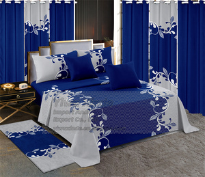 13 piezas Juego de cama king <span class=keywords><strong>size</strong></span> lujo amarillo girasol 100% microfibra juego de cama colecciones con cortinas a juego para negro - Product Image 3