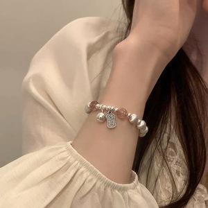 Bracelet en argent sterling S925 avec quartz fraise, perles et breloques de style chinois pour femme, idéal pour le quotidien - Product Image 4