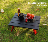 Table de camping pliante en alliage d'aluminium ultralégère et portable pour l'extérieur