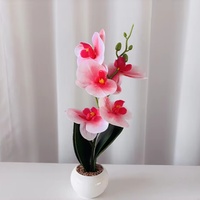 Europäischer Stil Keramik-Blumenarrangement mit fünf Köpfen, künstliche Schmetterlingsorchidee, Tischdekoration, 3D-Blumen, Chinesisches Neujahr