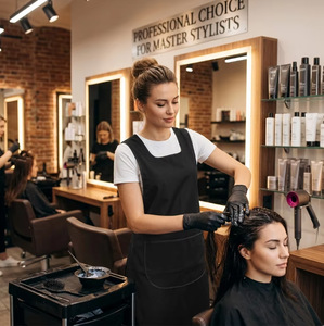 Capes de coiffeur imperméables sans manches pour <span class=keywords><strong>la</strong></span> coupe et <span class=keywords><strong>la</strong></span> coloration des cheveux, tablier de travail pour salon de coiffure et <span class=keywords><strong>barbier</strong></span> - Product Image 4