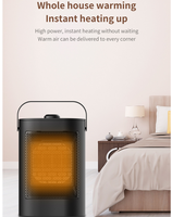 Calentador Cerámico PTC con Control Remoto, Termostato Ajustable, Protección Antivuelco y Contra Sobrecalentamiento, 1500W, 220V, para Hogar y Garaje
