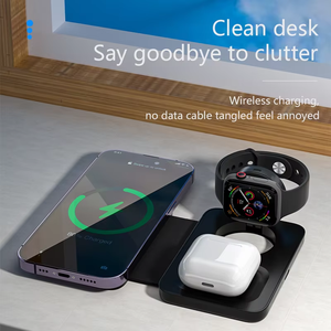2025 nuovissimo prodotto pieghevole <span class=keywords><strong>3</strong></span> in 1 15W caricabatteria da viaggio portatile ricarica rapida magnetica Chargeur De <span class=keywords><strong>T</strong></span>éléphone Sans Fil - Product Image 6