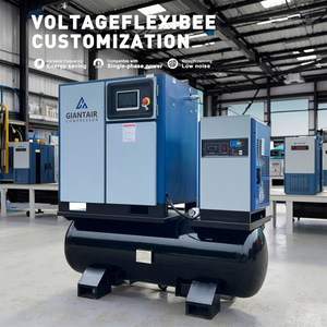 Small Portable 5.5kw 7.5hp 220V Single Phase Electric Rotary Belt <strong>Mini</strong> Industrial Screw Type Price Air <strong>Compressor</strong> CE - Product Image 1