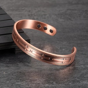 Cross Magnetic Energy <b>Bracelet</b> Bronze <b>Copper</b> Alloy Unisex Gift Jewelry Cuff <b>Bracelet</b> With Cross Pattern Open Design - Product Image 1