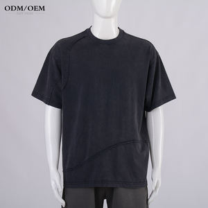 Camiseta AR043 para Hombre, Estilo Vintage, Ropa Urbana, 100% Algodón, Batik, Lavado Ácido, Hip Hop, Impresión Personalizada, Impresión Puff, Cuello Redondo, para Exteriores - Product Image 3