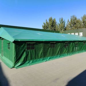 Custom Double Fly Metal A-<b>Frame</b> 100 Seater Large Army-green <b>Canvas</b> Four-season Tube Type One Bedroom Water Resistant Camping - Product Image 3