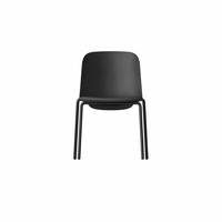Chaise de bureau ergonomique moderne en plastique PP avec siège rembourré, hauteur réglable, pivotante et empilable pour usage professionnel