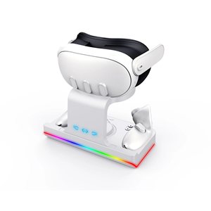 แท่นชาร์จคอนโทรลเลอร์ Oculus Quest 3 พร้อมไฟ LED สีสันสดใส สำหรับชุดหูฟัง Meta Quest 3 - Product Image 3