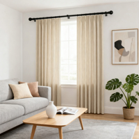 Ensemble de tringles à rideaux décoratives modernes 28-48 pouces 5/8 pouces Noir mat avec supports en métal lourd